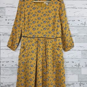 Boden Yellow Floral dress size 10 WITH POCKETS!